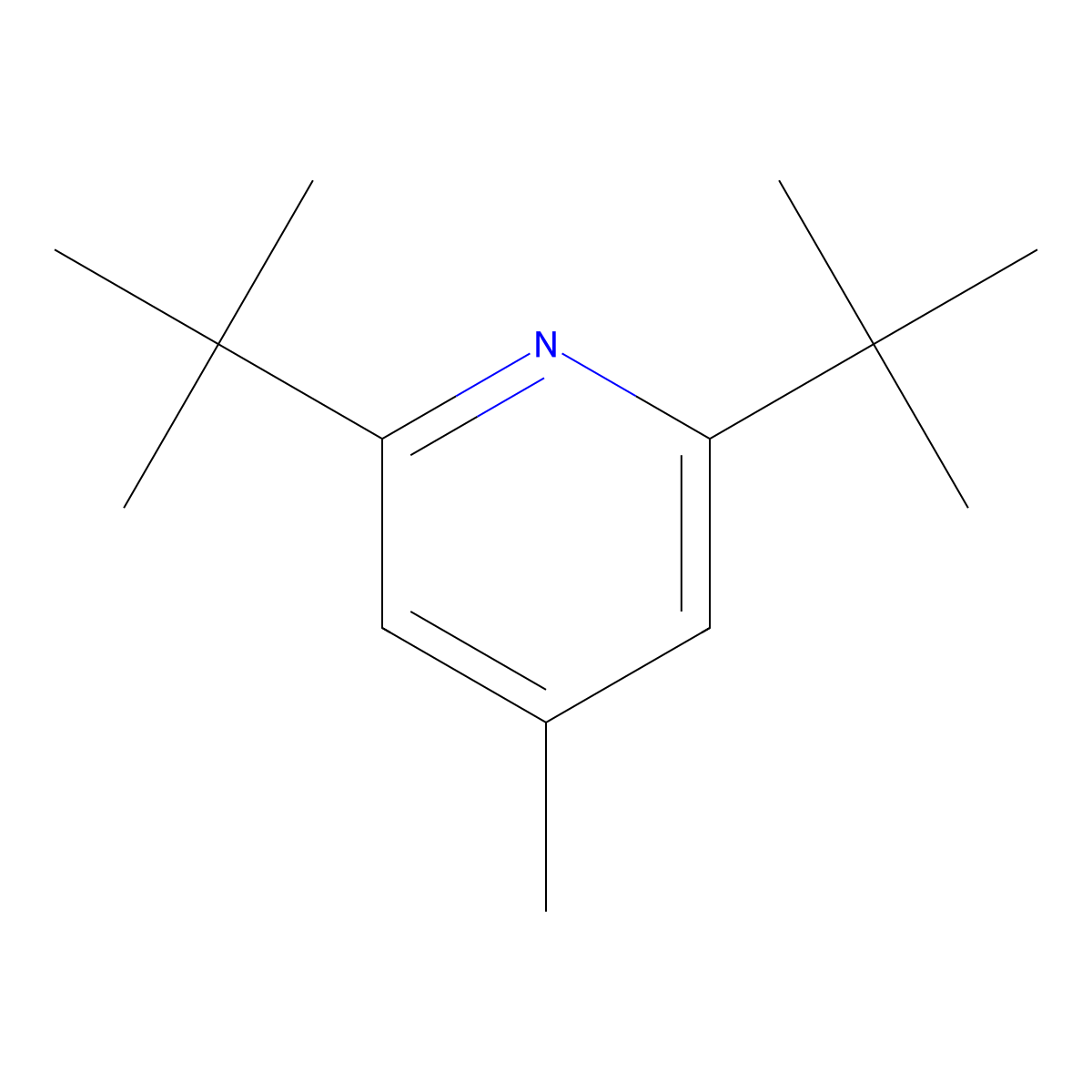 2,6-Di-tert-butyl-4-methylpyridine molecular structure, CAS 38222-83-2
