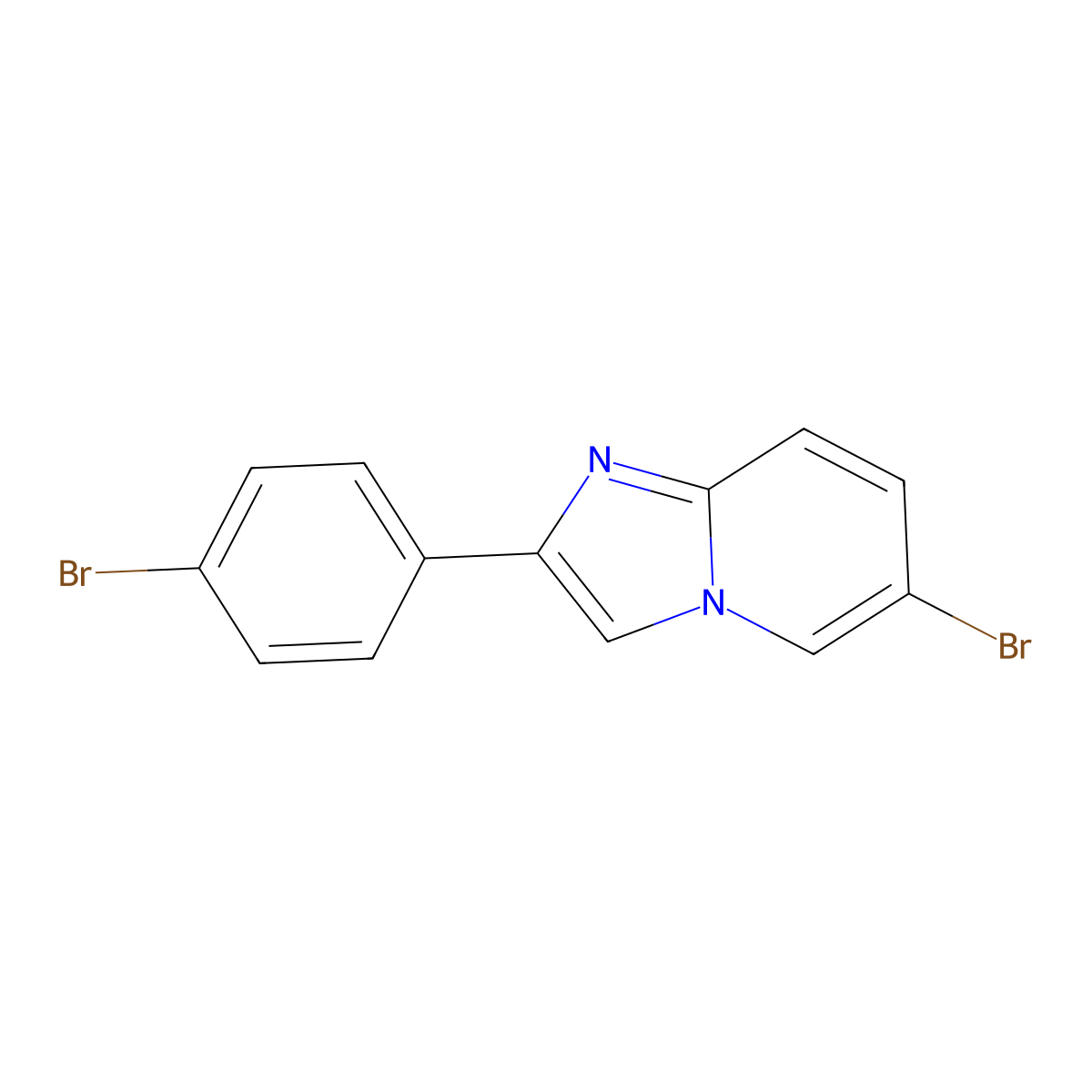 6-Bromo-2-(4-bromophenyl)imidazo[1,2-a]pyridine molecular structure, CAS 38224-37-2