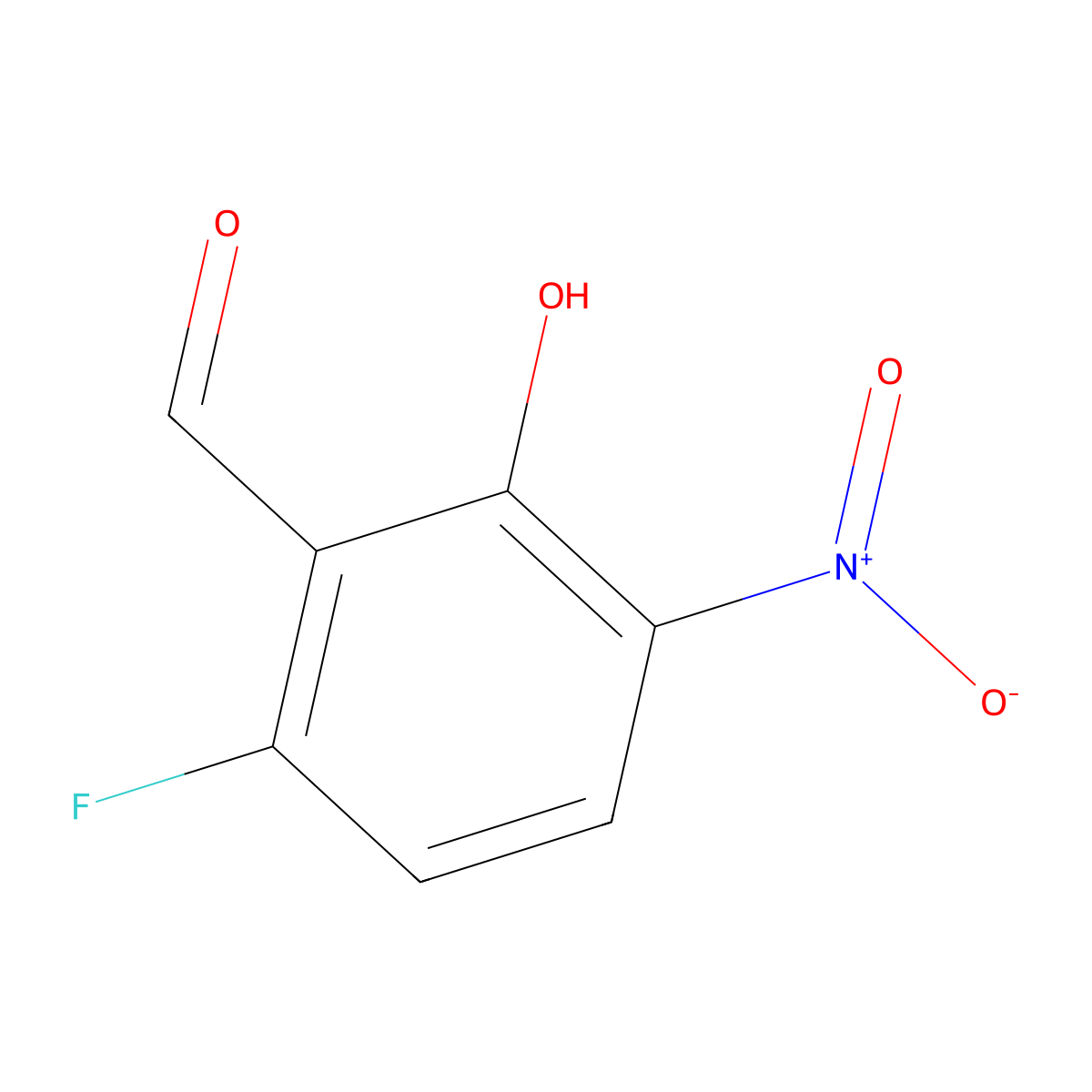 6-Fluoro-2-hydroxy-3-nitrobenzaldehyde molecular structure, CAS 38225-97-7