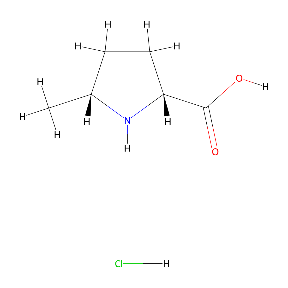 (2R,5R)-5-Methylpyrrolidine-2-carboxylic acid hydrochloride molecular structure, CAS 38228-13-6