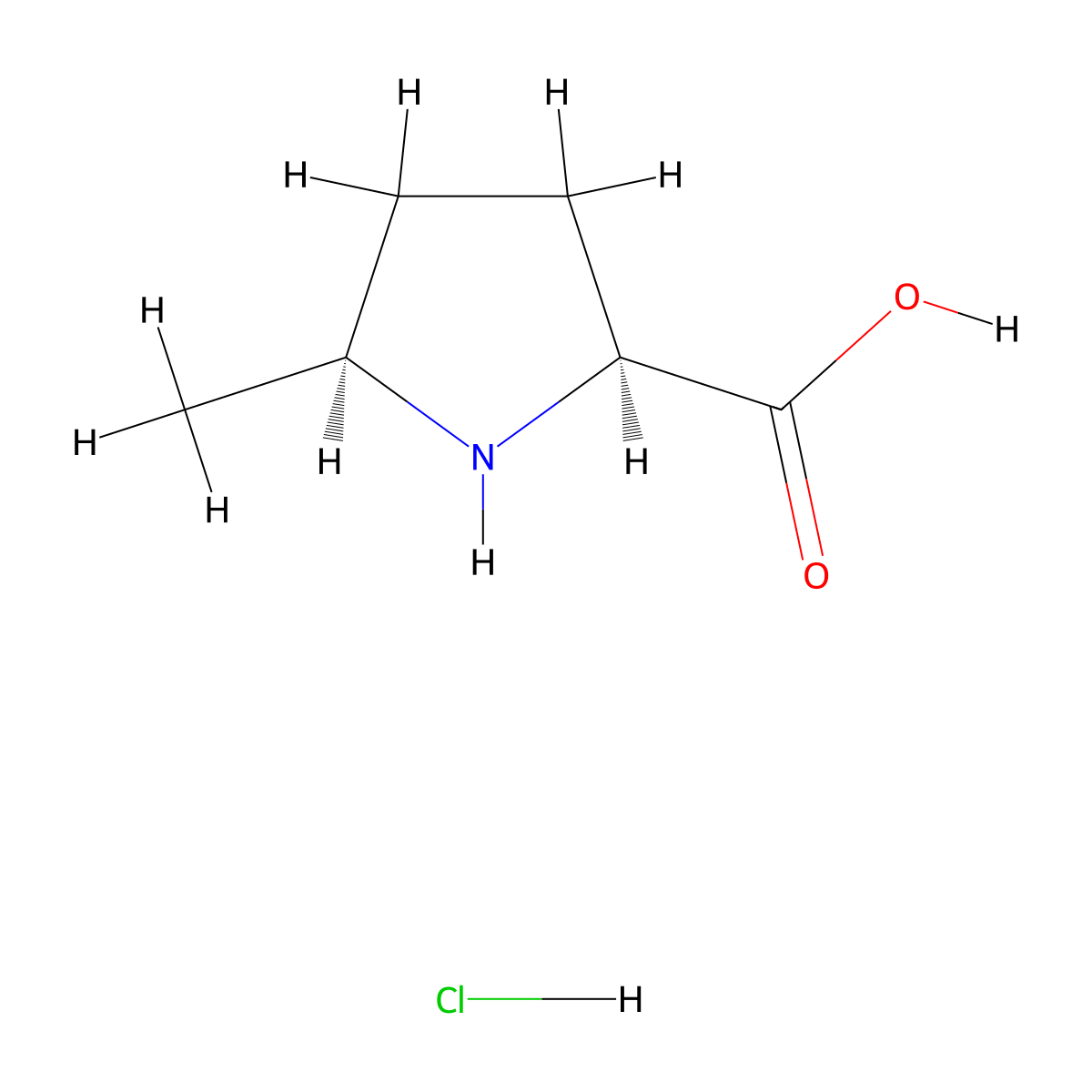 (2S,5S)-5-Methylpyrrolidine-2-carboxylic acid hydrochloride molecular structure, CAS 38228-14-7