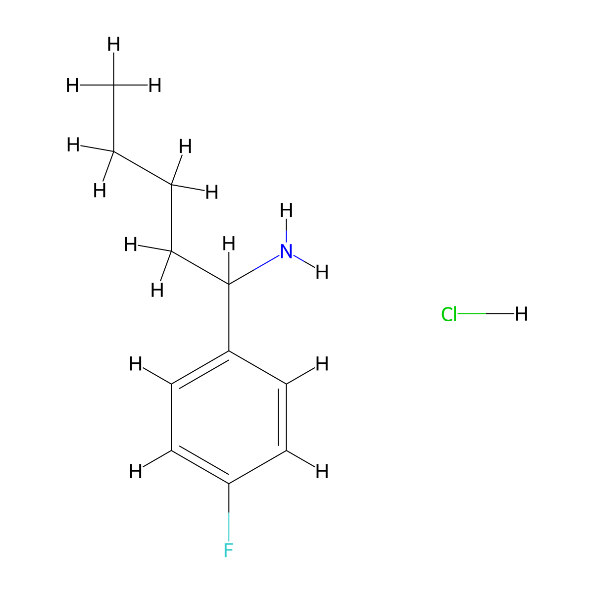 1-(4-Fluorophenyl)pentan-1-amine hydrochloride molecular structure, CAS 3823-27-6