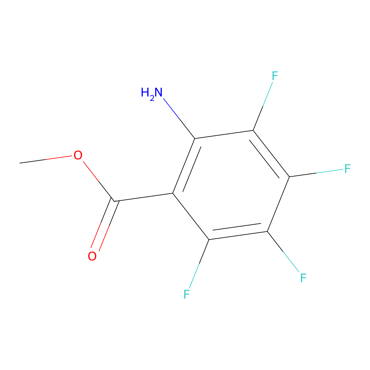 Methyl 2-amino-3,4,5,6-tetrafluorobenzoate molecular structure, CAS 38232-74-5