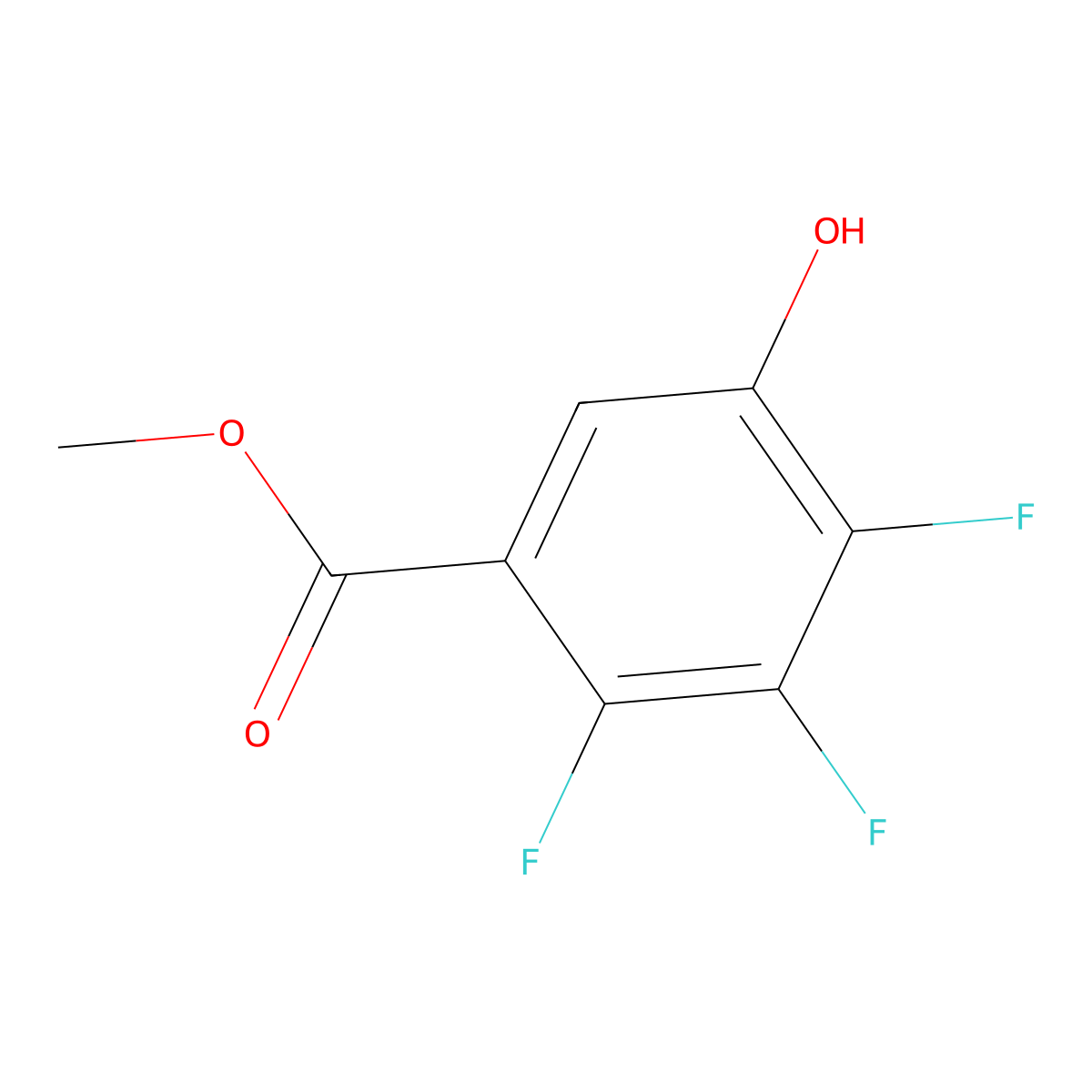 Methyl 5-hydroxy-2,3,4-trifluorobenzoate molecular structure, CAS 38232-76-7