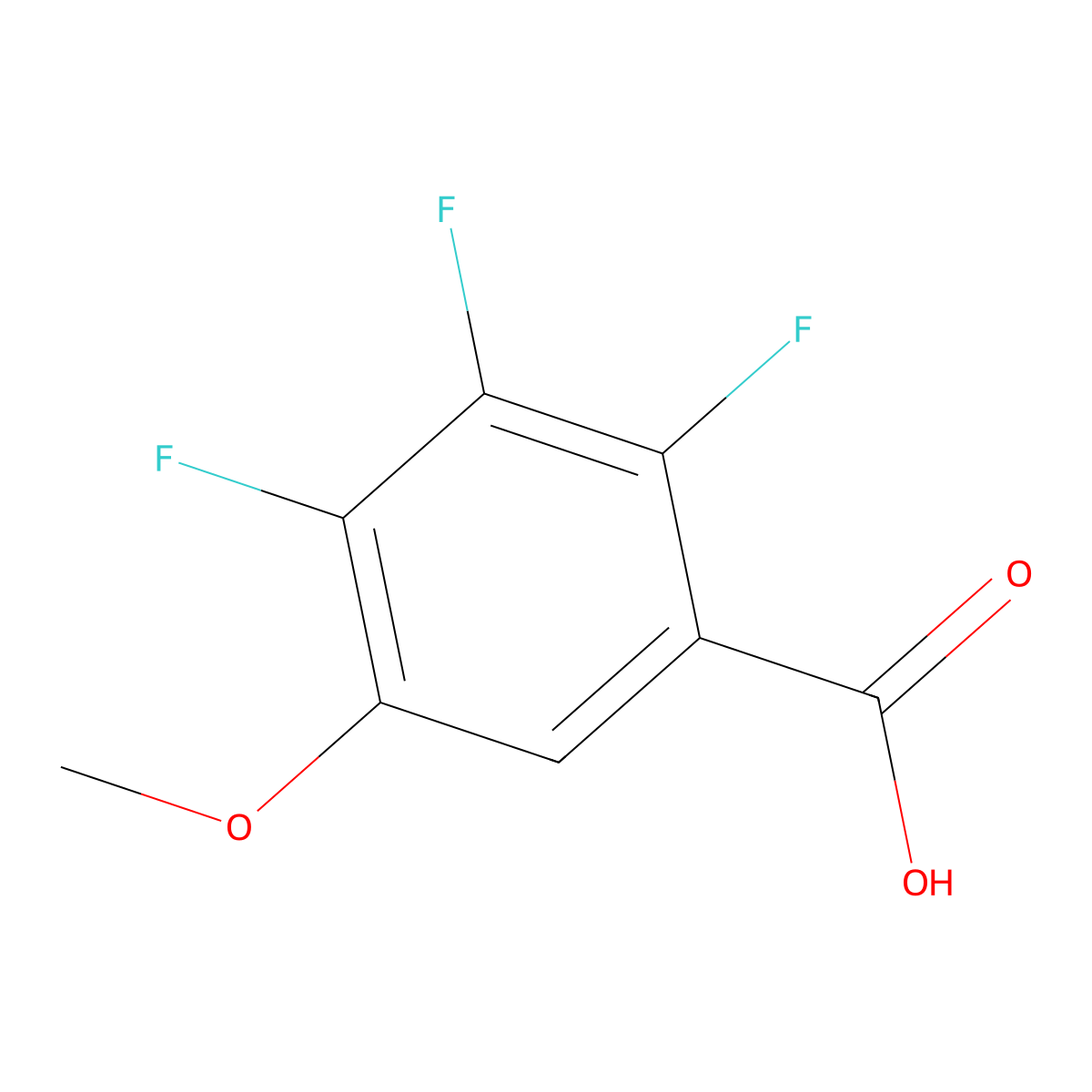 5-Methoxy-2,3,4-trifluorobenzoic acid molecular structure, CAS 38233-47-5