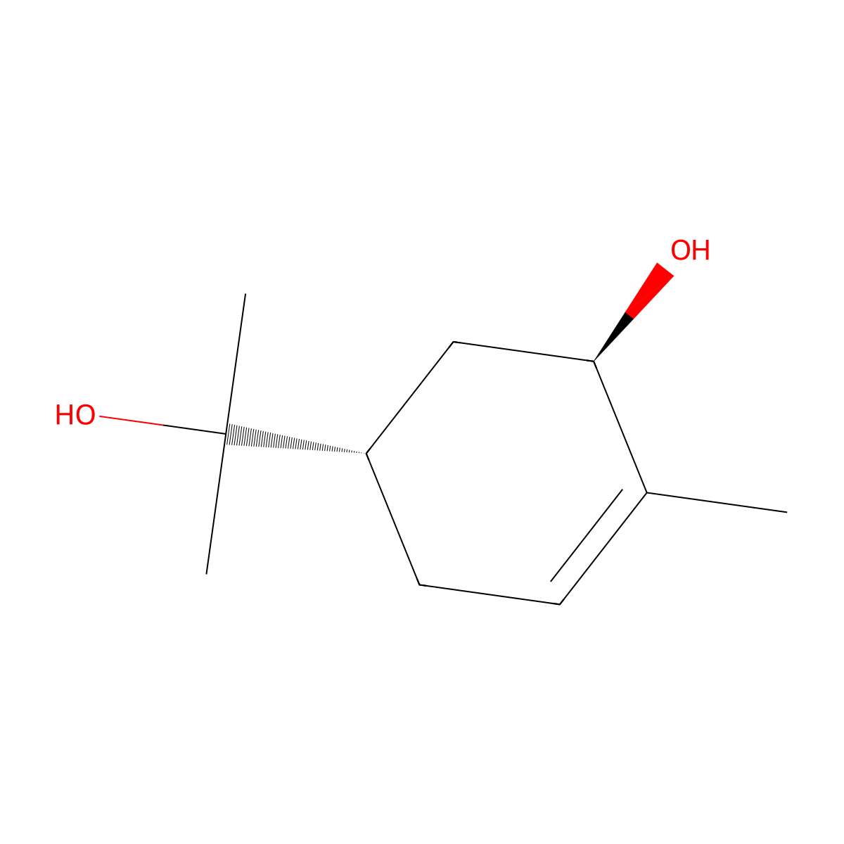 (1S-trans)-5-Hydroxy-alpha,alpha,4-trimethylcyclohex-3-ene-1-methanol molecular structure, CAS 38235-58-4