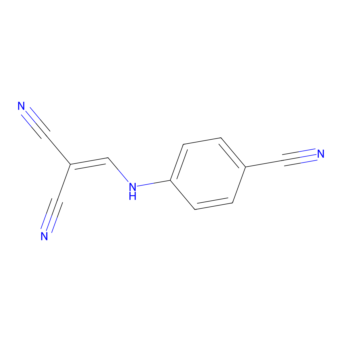 2-{[(4-Cyanophenyl)amino]methylidene}propanedinitrile molecular structure, CAS 38238-88-9