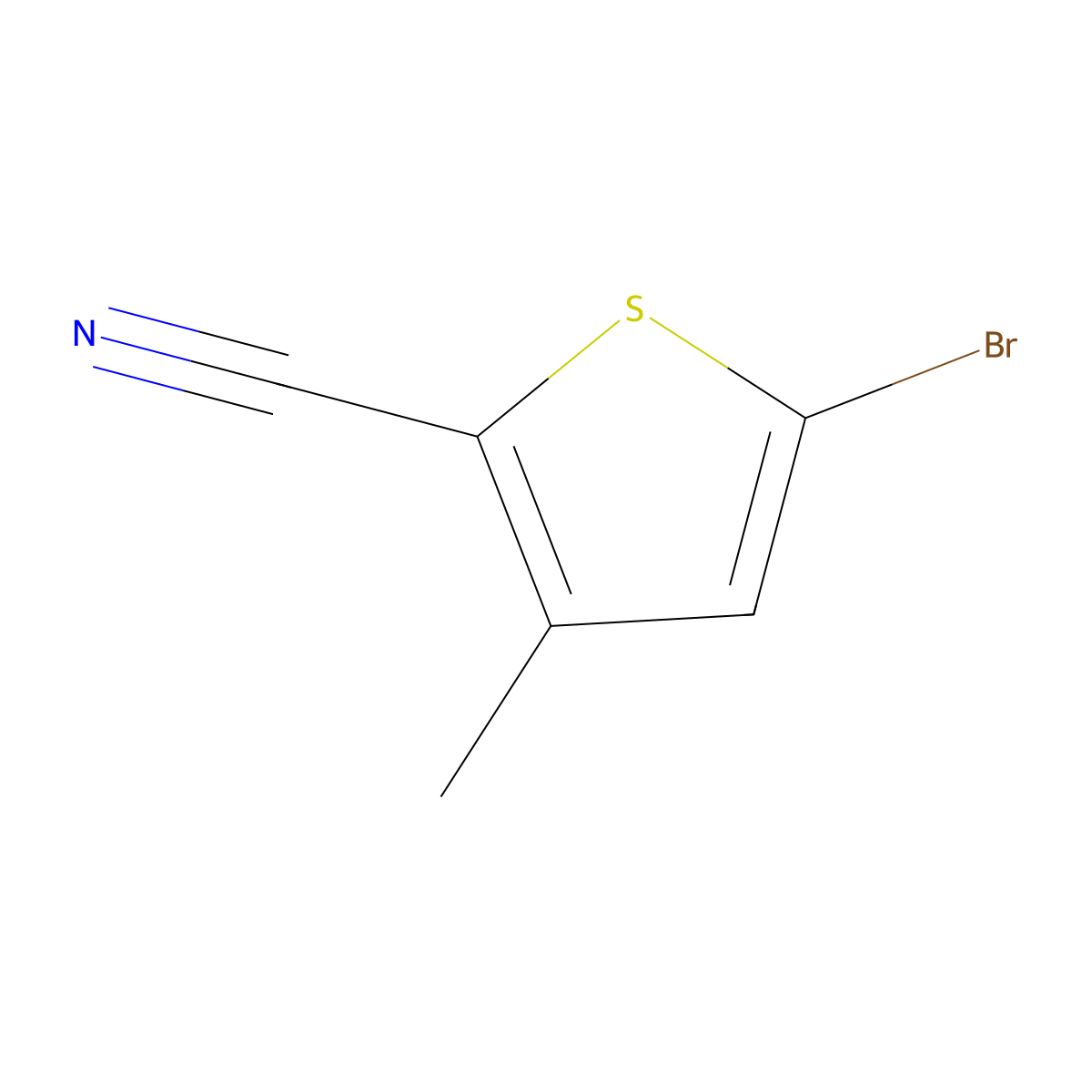 5-Bromo-3-methylthiophene-2-carbonitrile molecular structure, CAS 38239-48-4