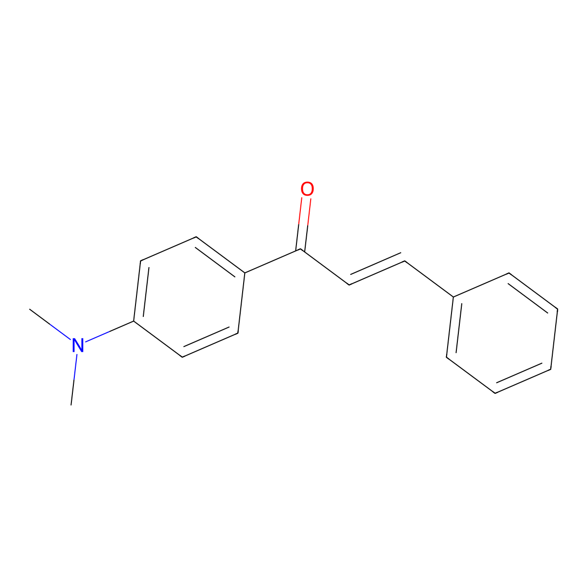 (E)-1-(4-dimethylaminophenyl)-3-phenylprop-2-en-1-one molecular structure, CAS 38239-50-8