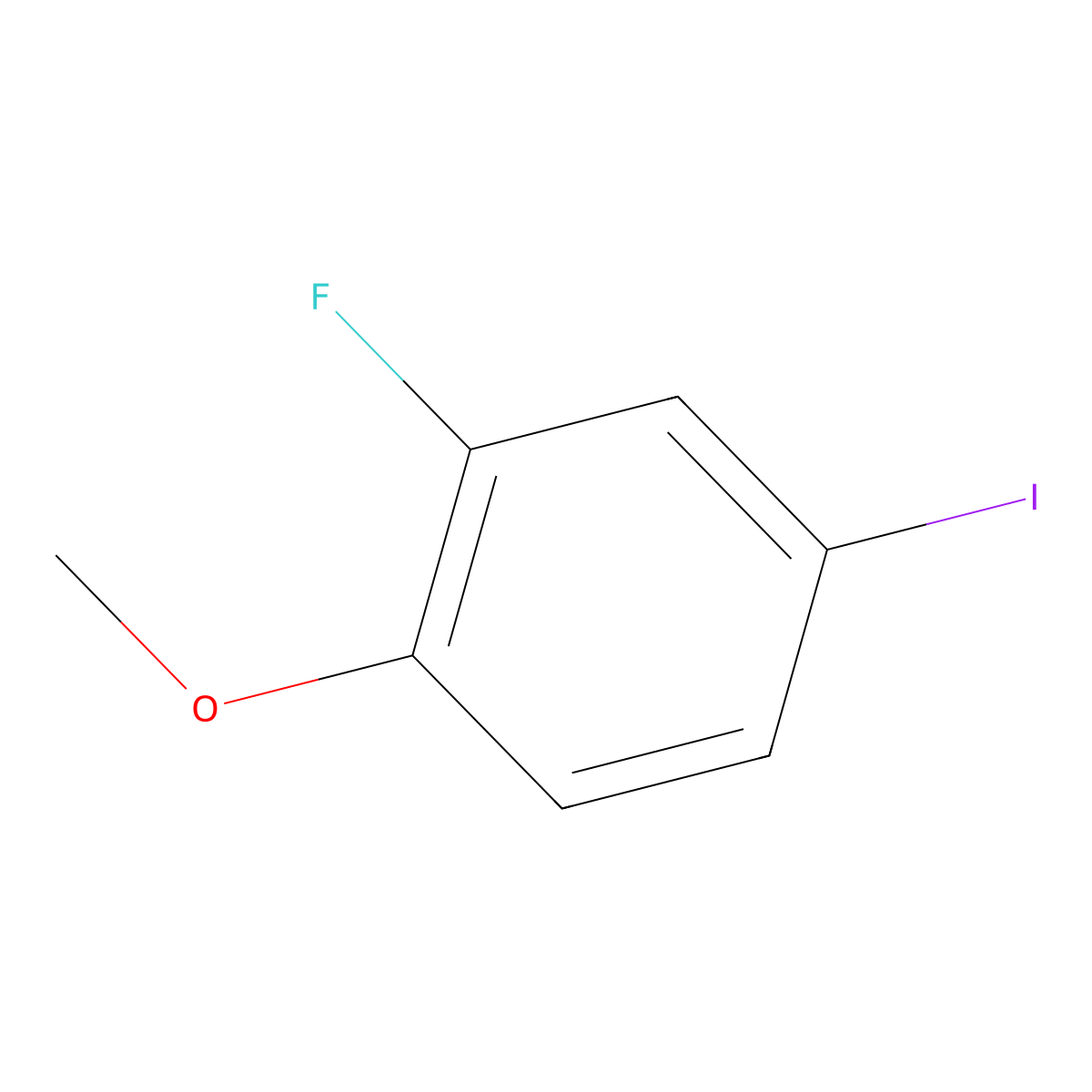 2-Fluoro-4-iodo-1-methoxybenzene molecular structure, CAS 3824-21-3