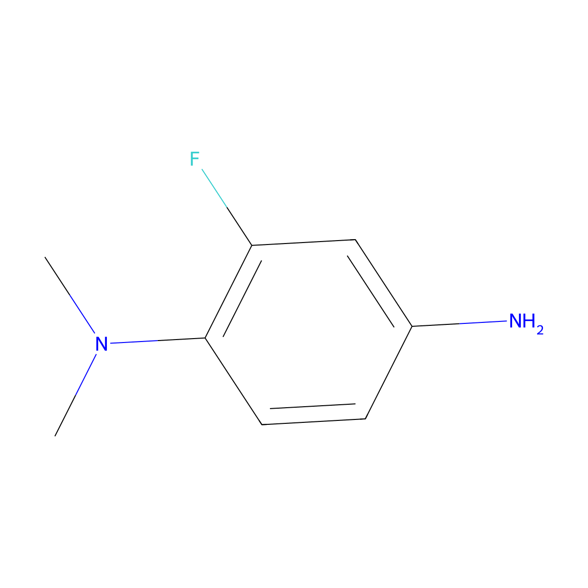 2-fluoro-N1,N1-dimethylbenzene-1,4-diamine molecular structure, CAS 3824-31-5