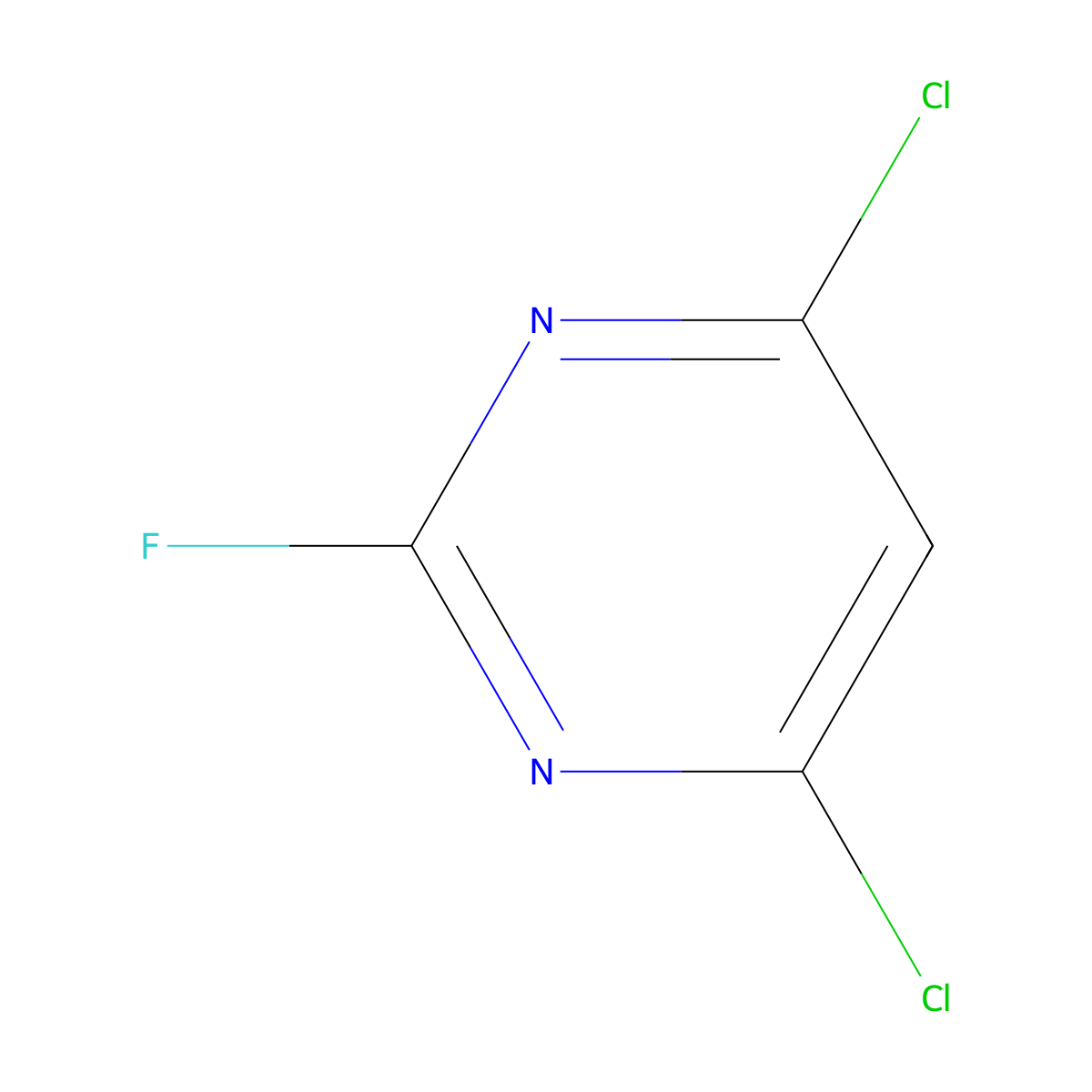 4,6-Dichloro-2-fluoropyrimidine molecular structure, CAS 3824-45-1
