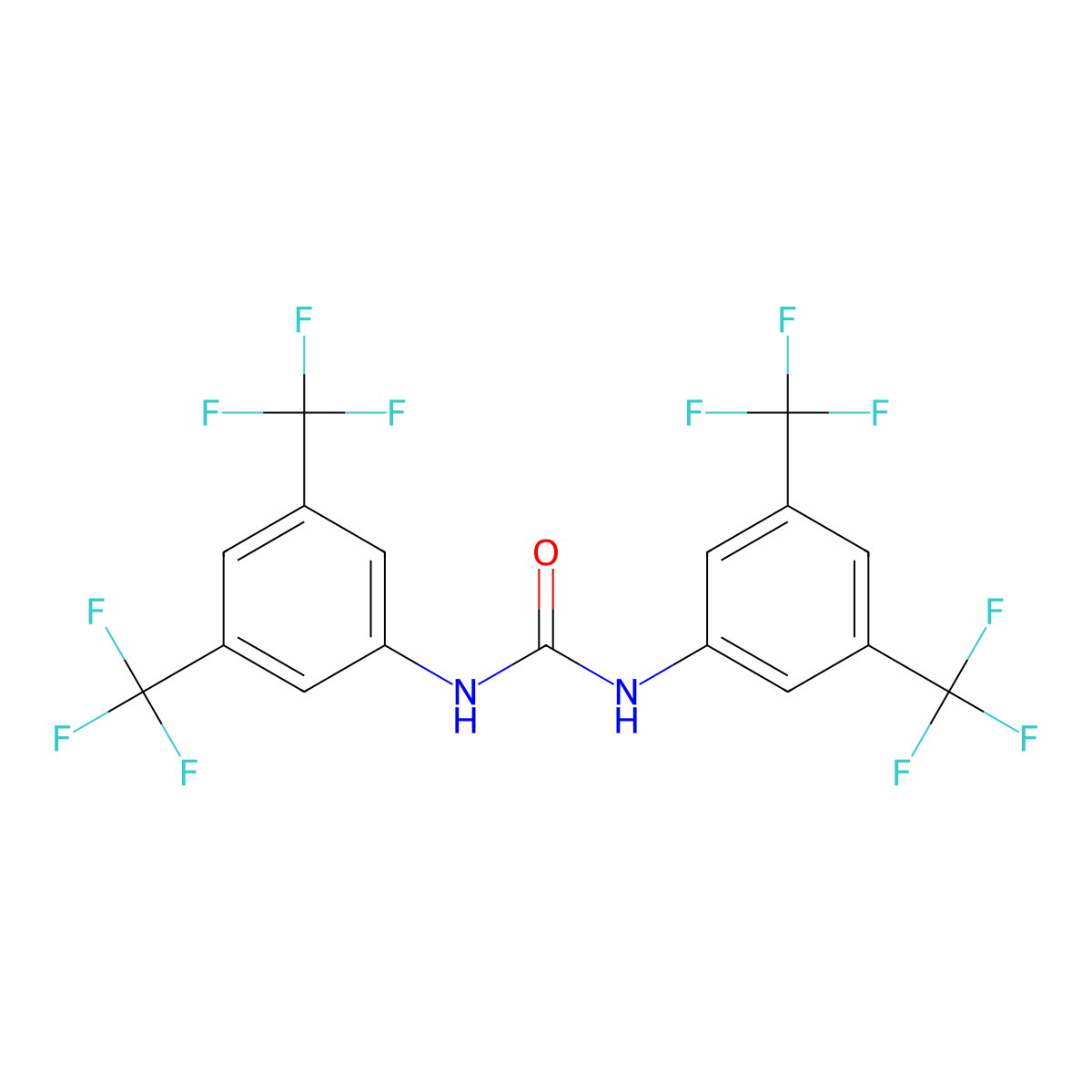 1,3-Bis(3,5-bis(trifluoromethyl)phenyl)urea , Schreiner's Catalyst molecular structure, CAS 3824-74-6