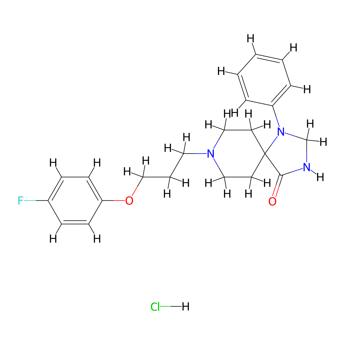 Spiramide hydrochloride molecular structure, CAS 3824-91-7