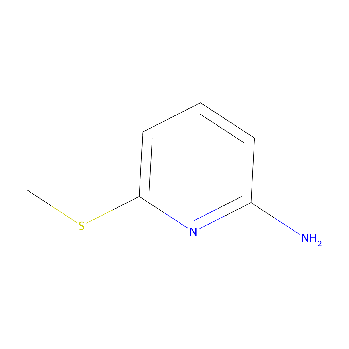 6-(Methylthio)-2-pyridinamine molecular structure, CAS 38240-18-5