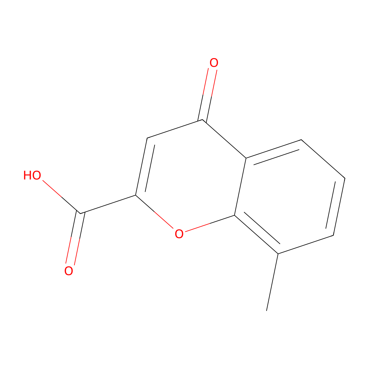 8-methyl-4-oxo-4H-chromene-2-carboxylic acid molecular structure, CAS 38243-78-6