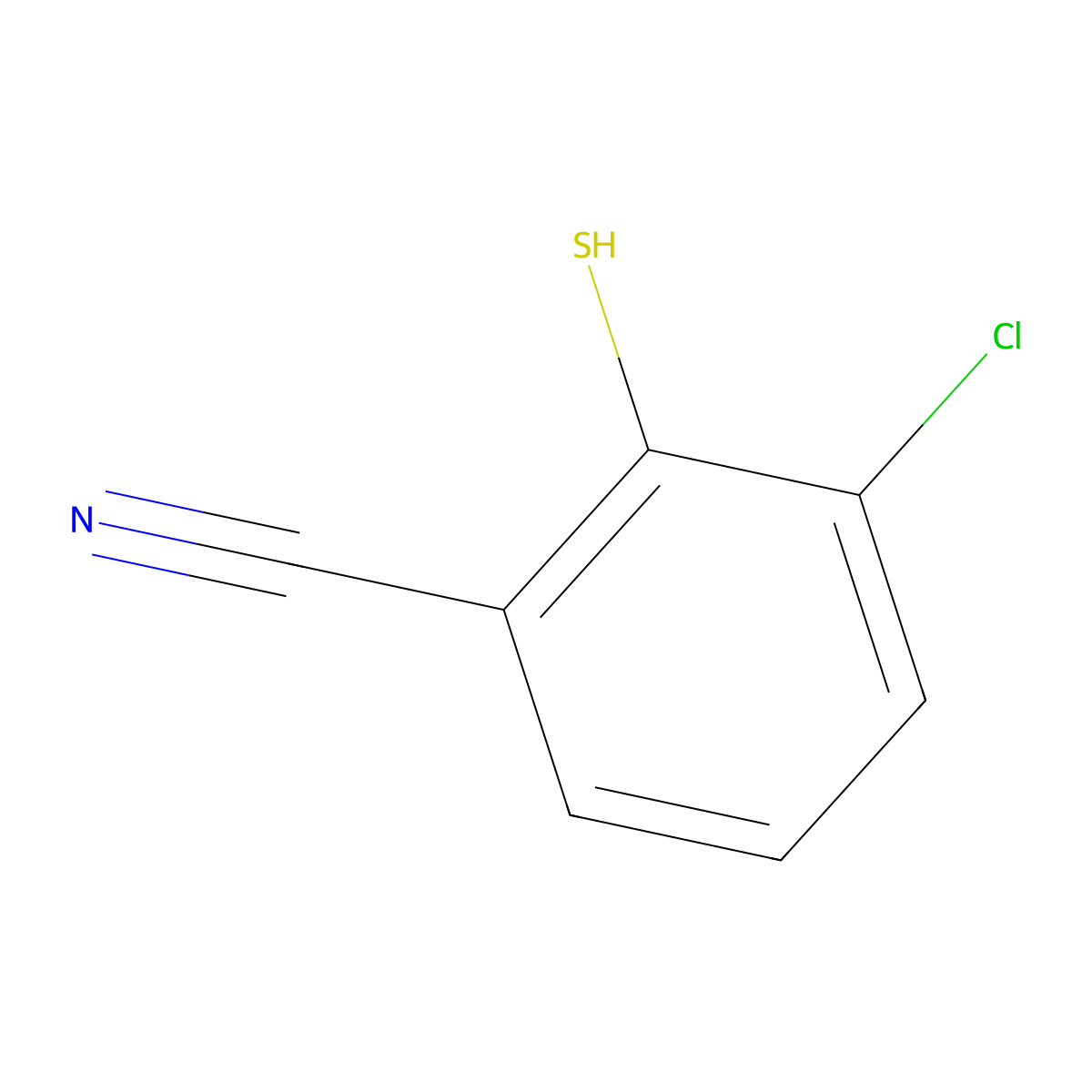 3-Chloro-2-mercaptobenzonitrile molecular structure, CAS 38244-28-9