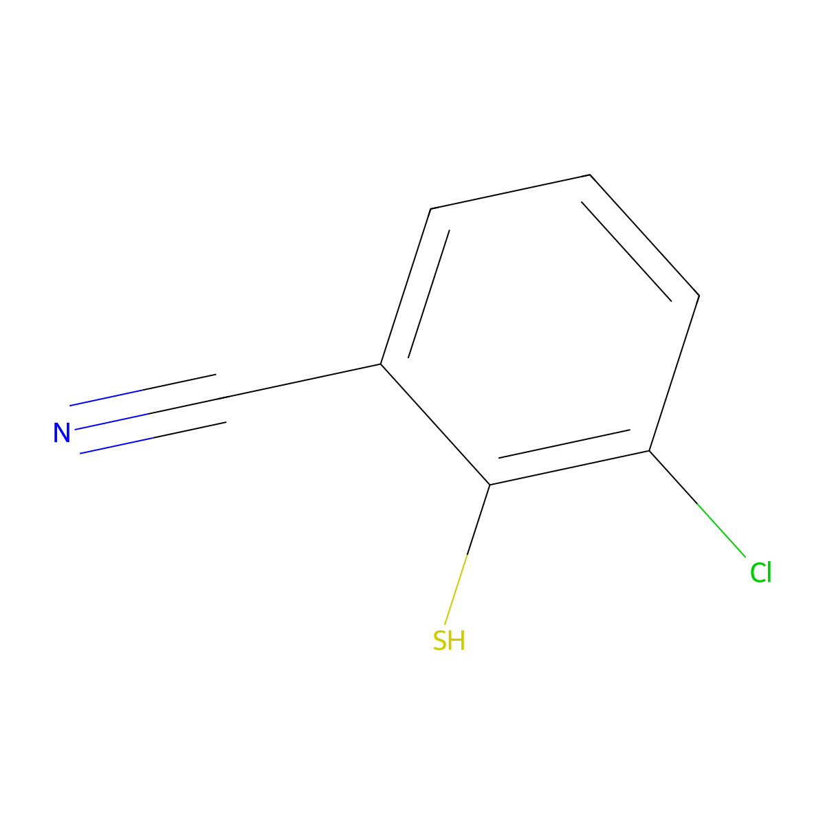 3-Chloro-2-mercaptobenzonitrile molecular structure, CAS 38244-28-9