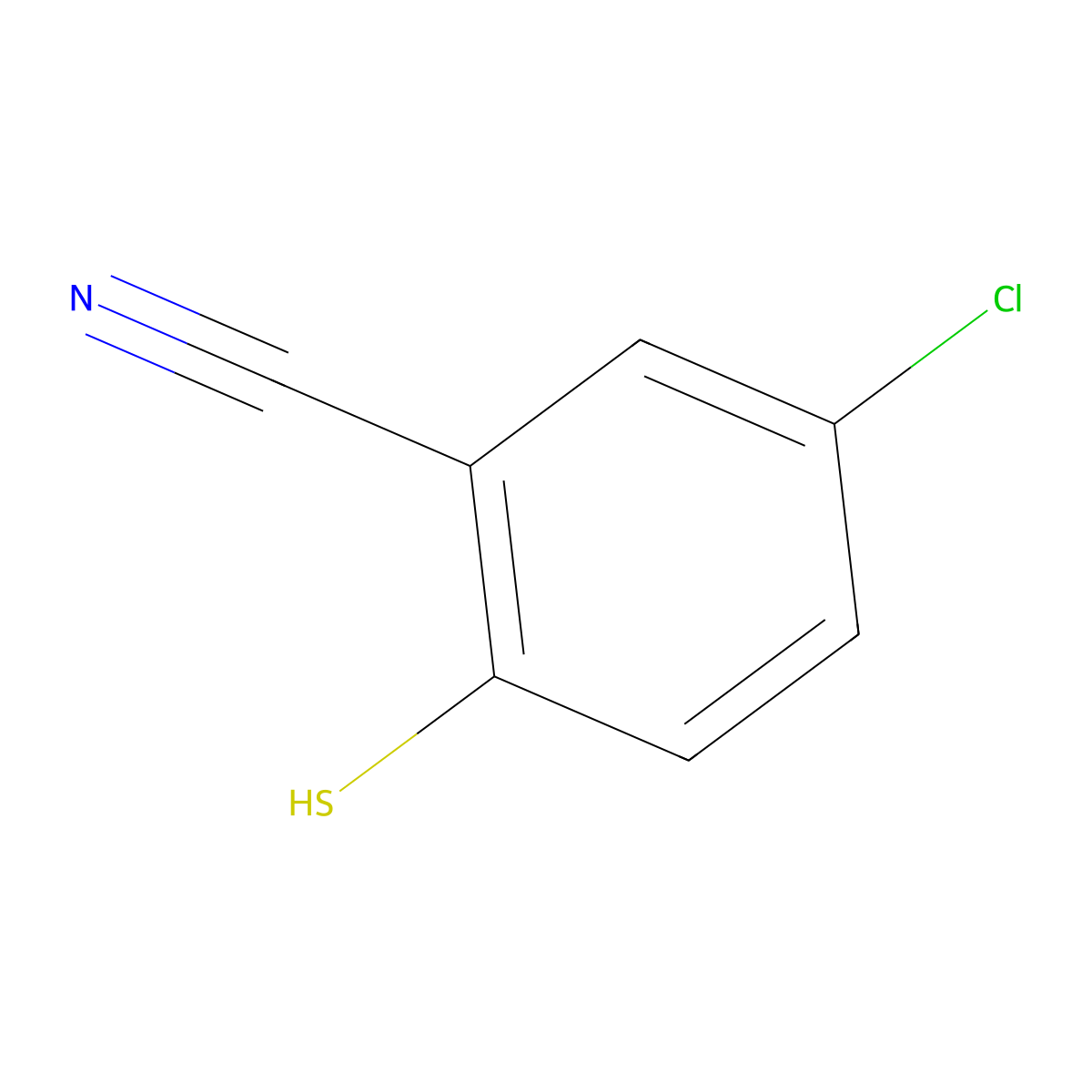 5-Chloro-2-sulfanylbenzonitrile molecular structure, CAS 38244-31-4