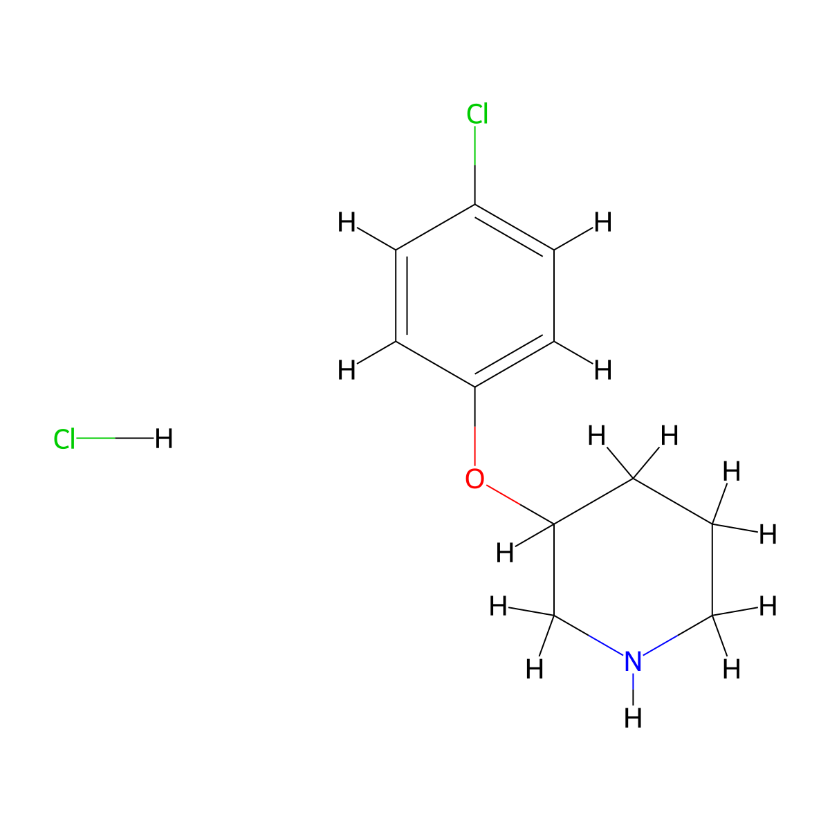 3-(4-Chlorophenoxy)piperidine hydrochloride molecular structure, CAS 38247-51-7