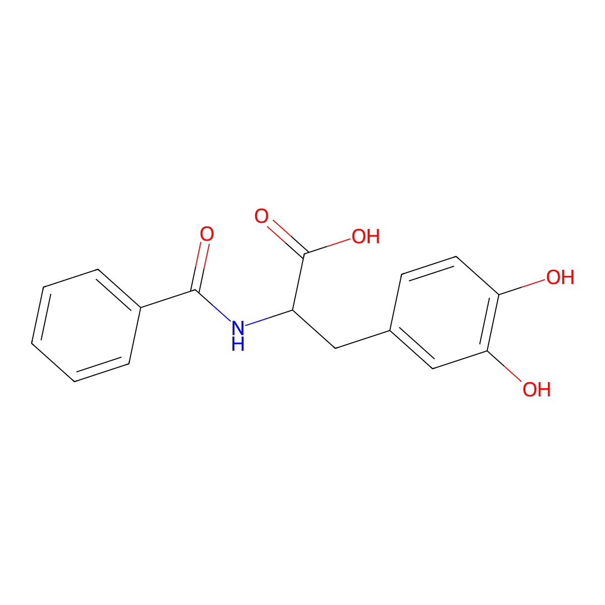N-Benzoyl-3-hydroxy-DL-tyrosine molecular structure, CAS 38250-04-3