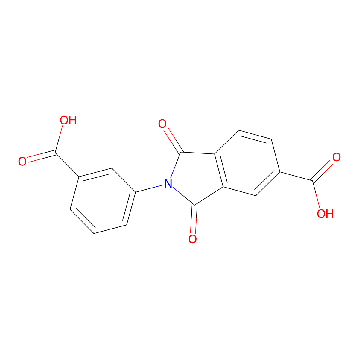 2-(3-Carboxyphenyl)-1,3-dioxoisoindoline-5-carboxylic acid molecular structure, CAS 38250-60-1