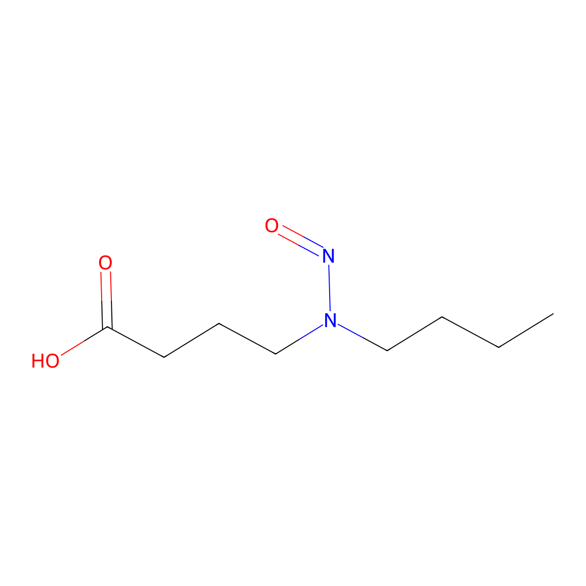 N-butyl-N-(3-carboxypropyl)nitrosamine molecular structure, CAS 38252-74-3