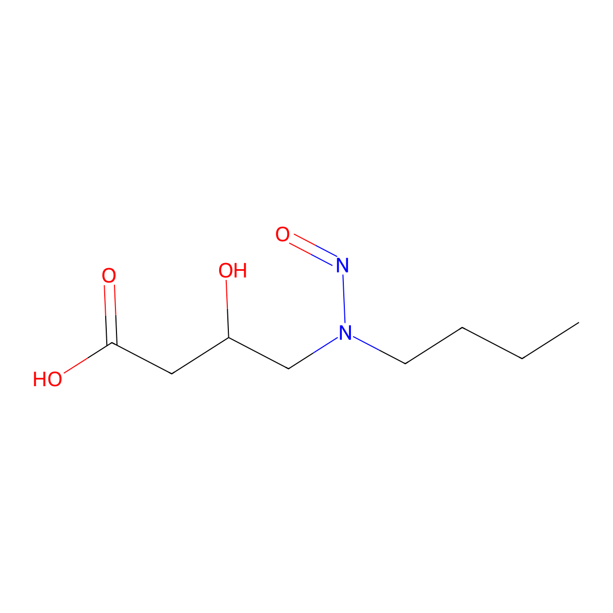 Butyric acid, 4-(butylnitrosoamino)-3-hydroxy- molecular structure, CAS 38252-75-4