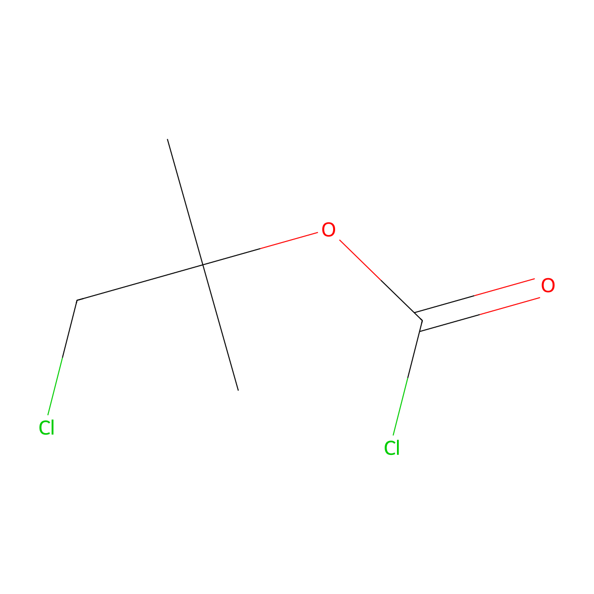 1-Chloro-2-methylpropan-2-yl chloroformate molecular structure, CAS 38254-52-3