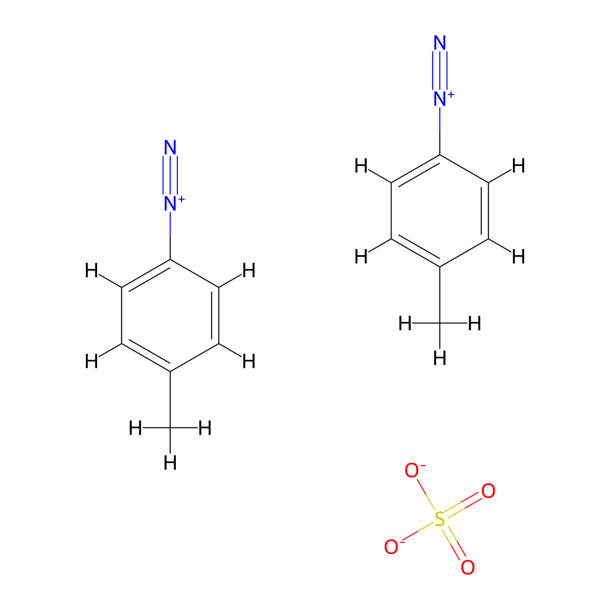 Benzenediazonium, 4-methyl-, sulfate (2:1) molecular structure, CAS 38258-26-3