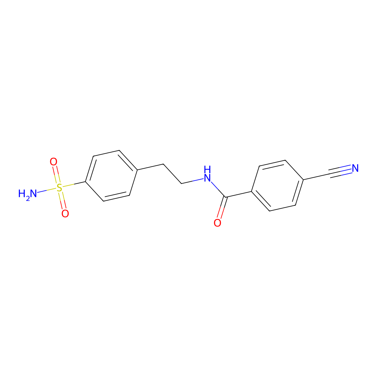 4-cyano-N-[2-(4-sulfamoylphenyl)ethyl]benzamide molecular structure, CAS 38258-81-0