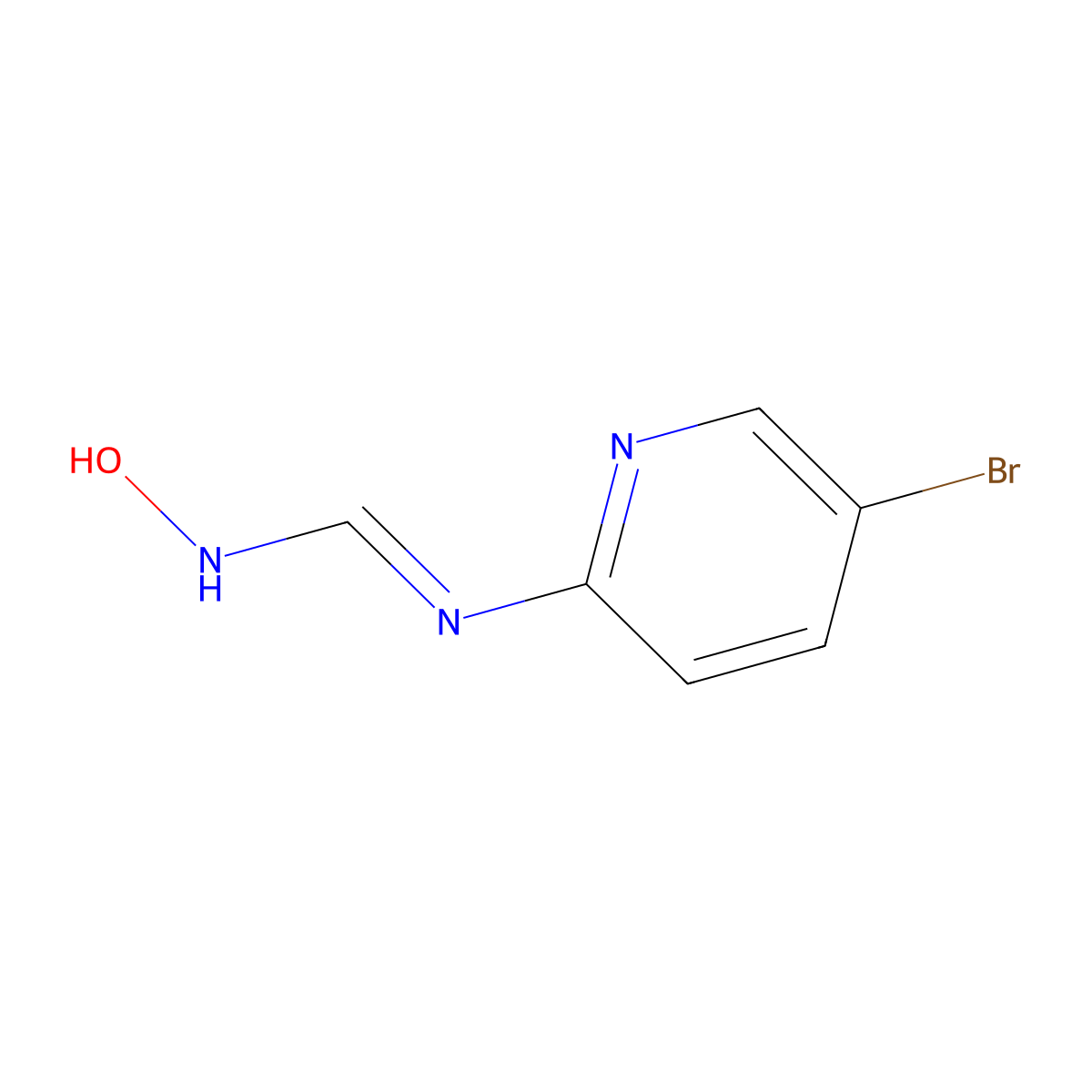 (E)-N-(5-Bromopyridin-2-YL)-N'-hydroxymethanimidamide molecular structure, CAS 382592-25-8