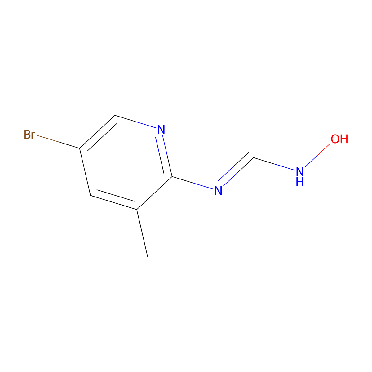 N-(5-Bromo-3-methylpyridin-2-yl)-N'-hydroxymethanimidamide molecular structure, CAS 382592-27-0