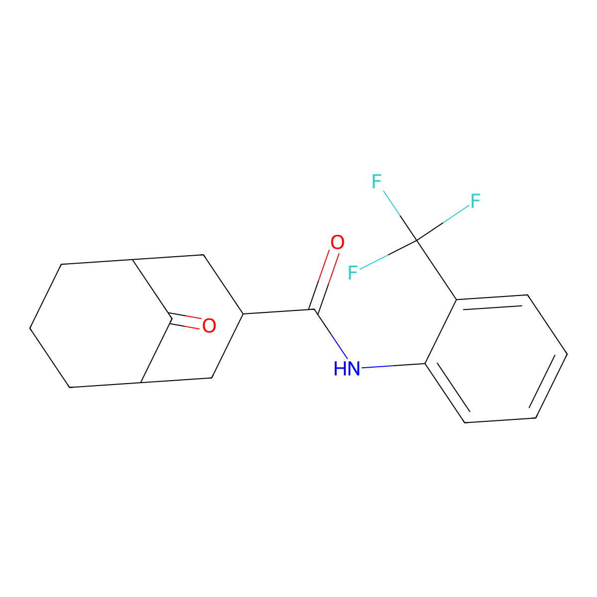 9-oxo-N-[2-(trifluoromethyl)phenyl]bicyclo[3.3.1]nonane-3-carboxamide molecular structure, CAS 382592-88-3