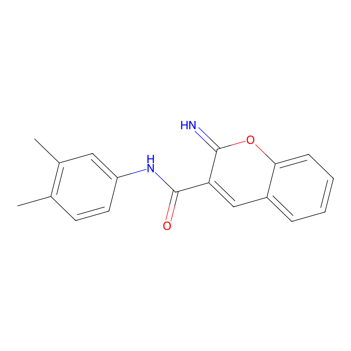 N-(3,4-dimethylphenyl)-2-imino-2H-chromene-3-carboxamide molecular structure, CAS 382597-27-5