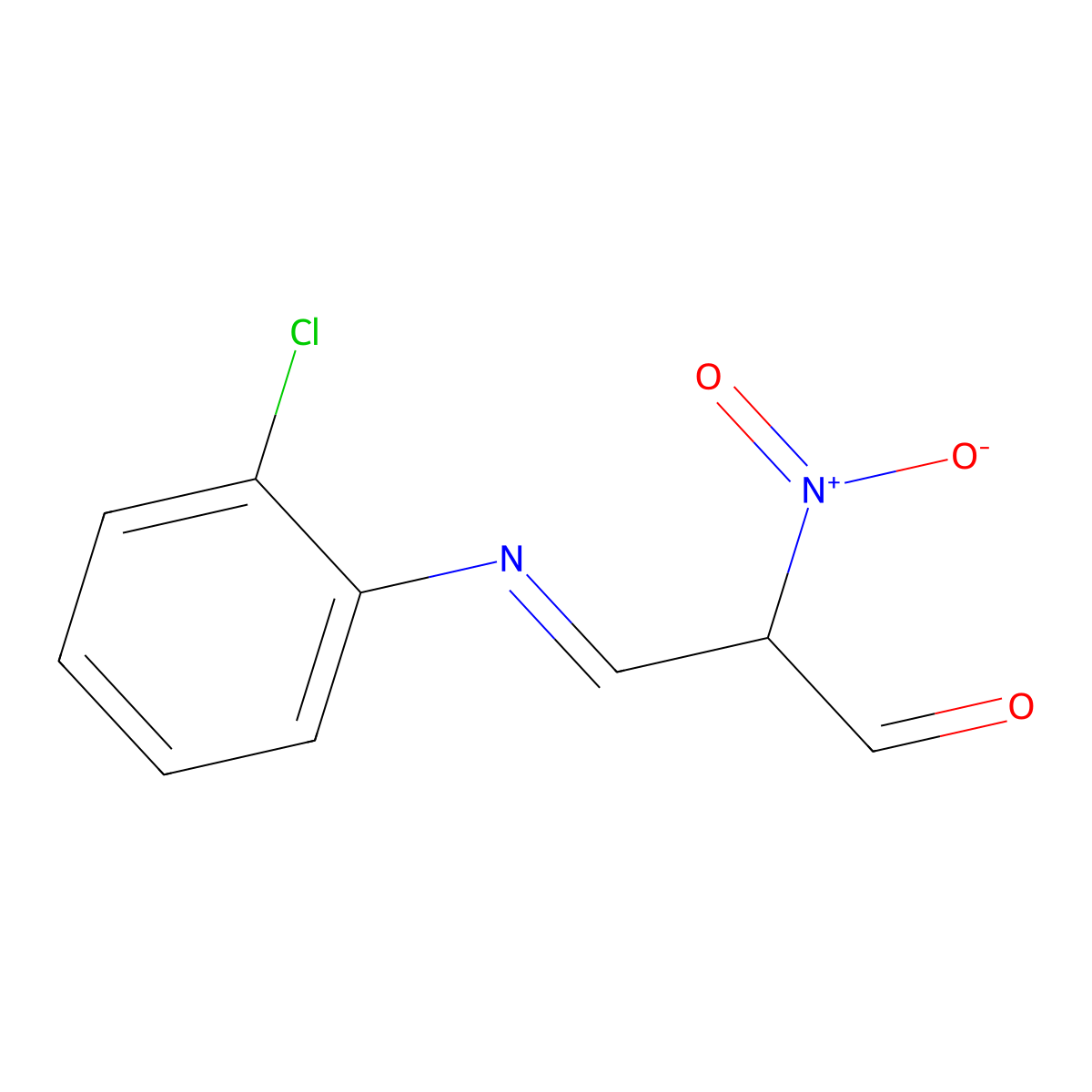 3-[(2-Chlorophenyl)imino]-2-nitropropanal molecular structure, CAS 382597-57-1