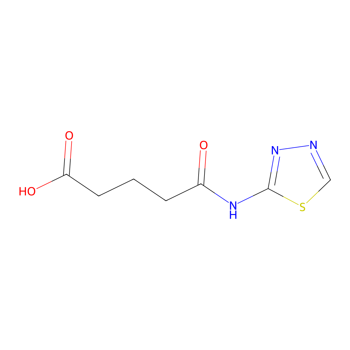 4-([1,3,4]Thiadiazol-2-ylcarbamoyl)-butyric acid molecular structure, CAS 382597-97-9