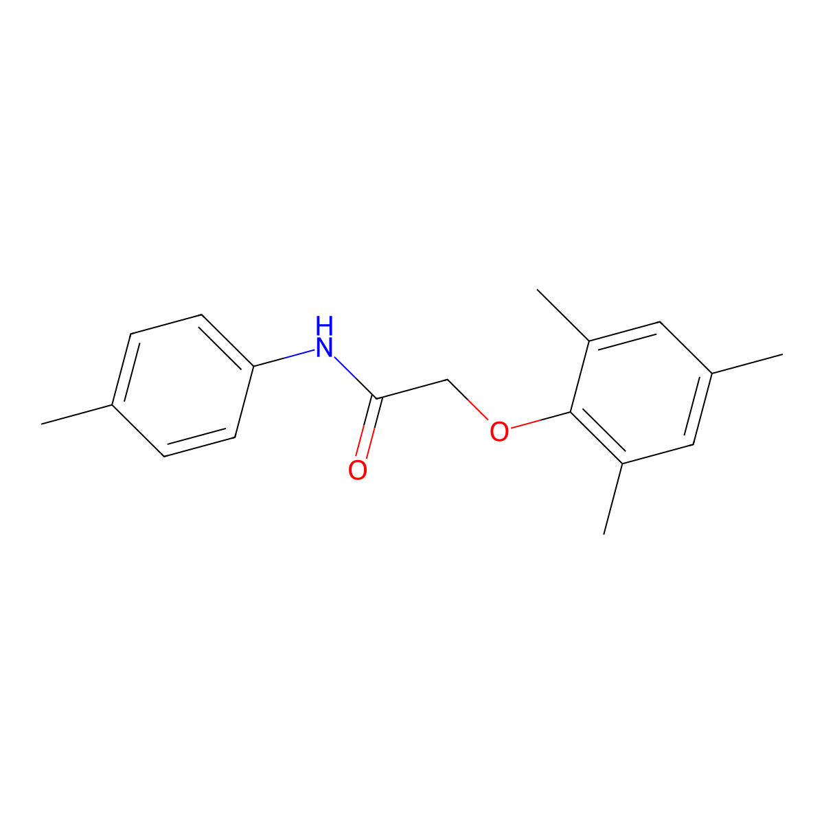N-(4-methylphenyl)-2-(2,4,6-trimethylphenoxy)acetamide molecular structure, CAS 382597-98-0