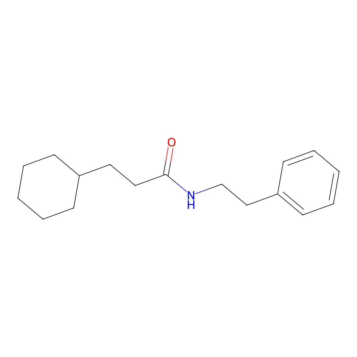 3-cyclohexyl-N-(2-phenylethyl)propanamide molecular structure, CAS 382598-15-4