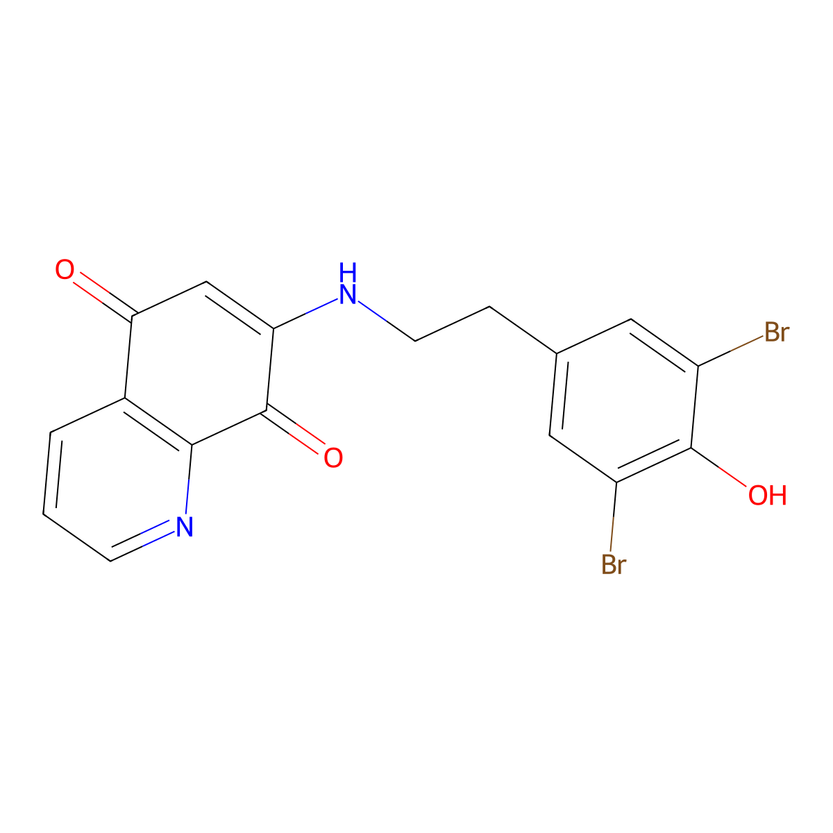 7-((2-(3,5-Dibromo-4-hydroxyphenyl)ethyl)amino)-5,8-quinolinedione molecular structure, CAS 382605-72-3