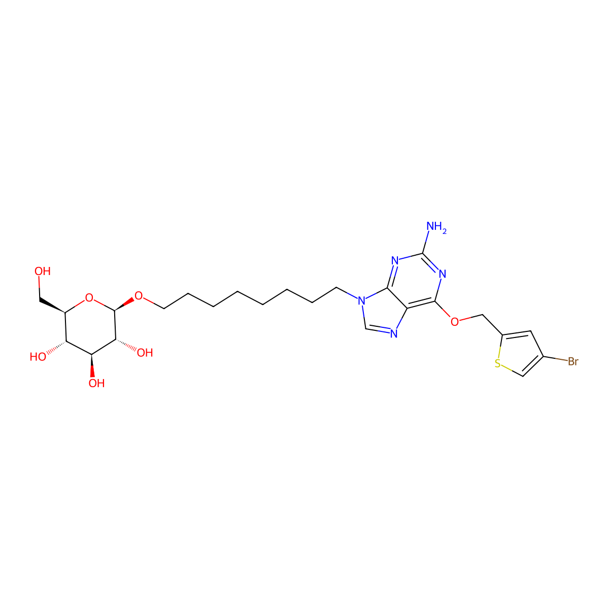 Glucose-conjugated MGMT inhibitor molecular structure, CAS 382607-78-5
