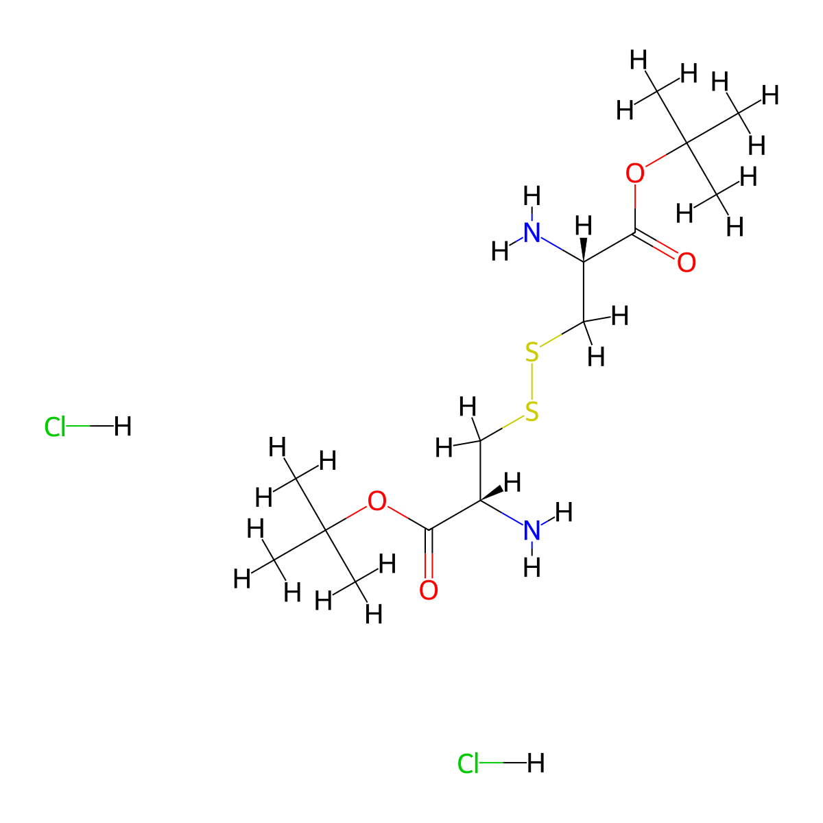 L-Cystine bis(t-butyl ester) dihydrochloride molecular structure, CAS 38261-78-8