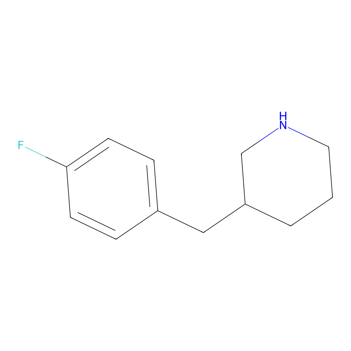 3-(4-Fluorobenzyl)piperidine molecular structure, CAS 382637-47-0