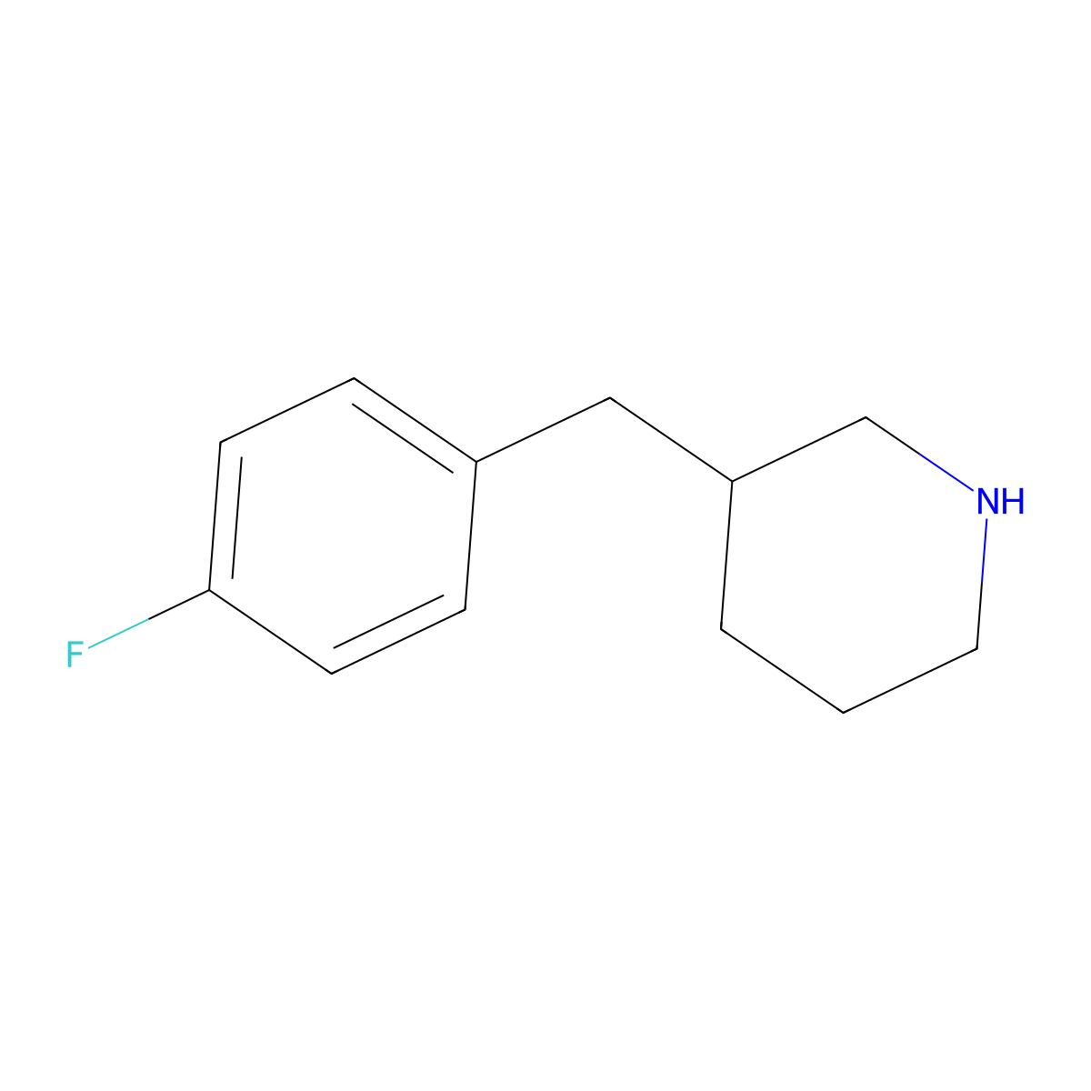 3-(4-Fluorobenzyl)piperidine molecular structure, CAS 382637-47-0
