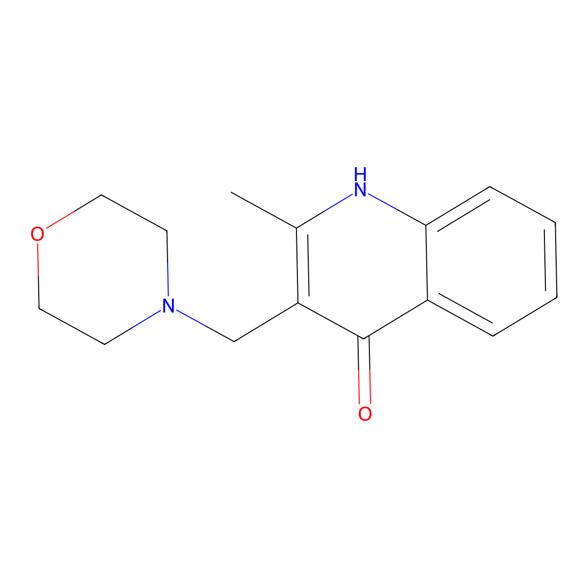 2-methyl-3-(morpholin-4-ylmethyl)-1H-quinolin-4-one molecular structure, CAS 382641-01-2
