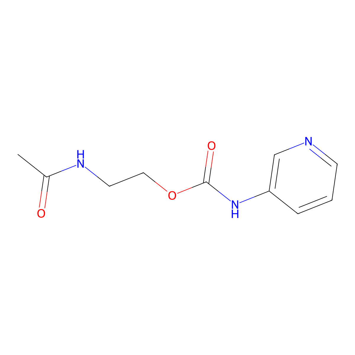 2-Acetamidoethyl pyridin-3-ylcarbamate molecular structure, CAS 382647-60-1