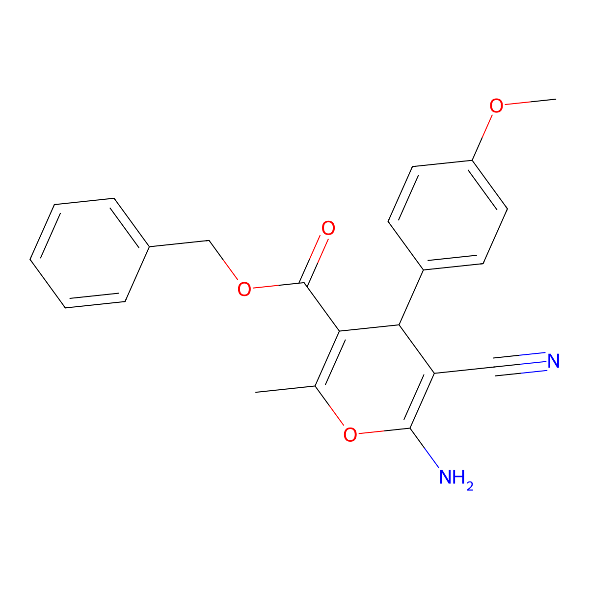 benzyl 6-amino-5-cyano-4-(4-methoxyphenyl)-2-methyl-4H-pyran-3-carboxylate molecular structure, CAS 382647-88-3