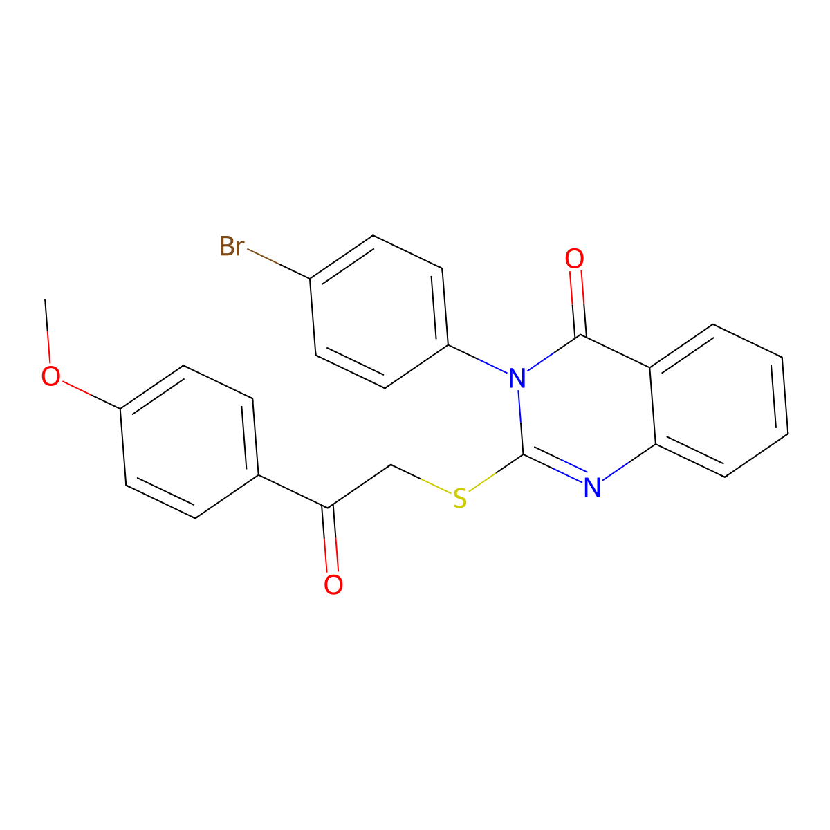 3-(4-bromophenyl)-2-{[2-(4-methoxyphenyl)-2-oxoethyl]sulfanyl}quinazolin-4(3H)-one molecular structure, CAS 382648-03-5