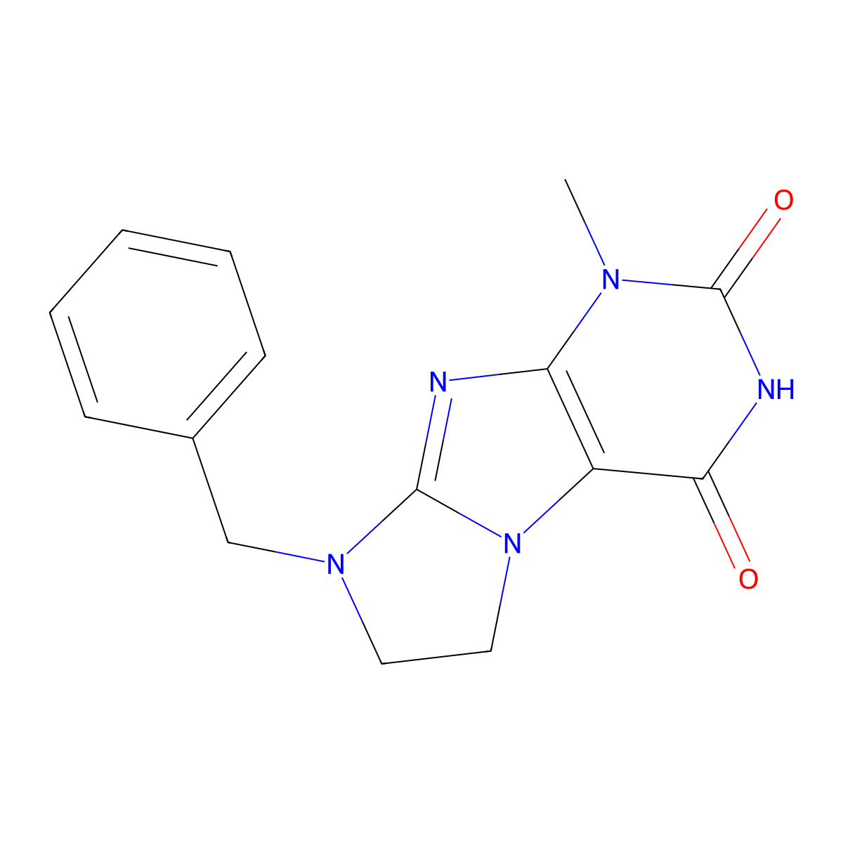 6-Benzyl-4-methyl-7,8-dihydropurino[7,8-a]imidazole-1,3-dione molecular structure, CAS 382649-10-7