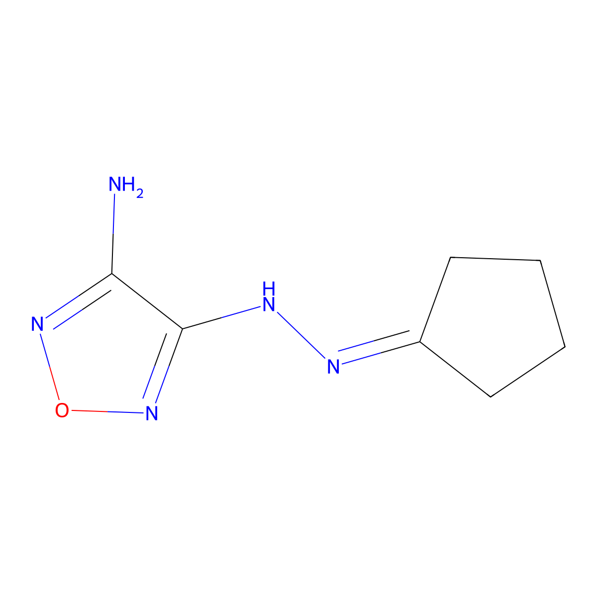 3-N-(cyclopentylideneamino)-1,2,5-oxadiazole-3,4-diamine molecular structure, CAS 382650-30-8